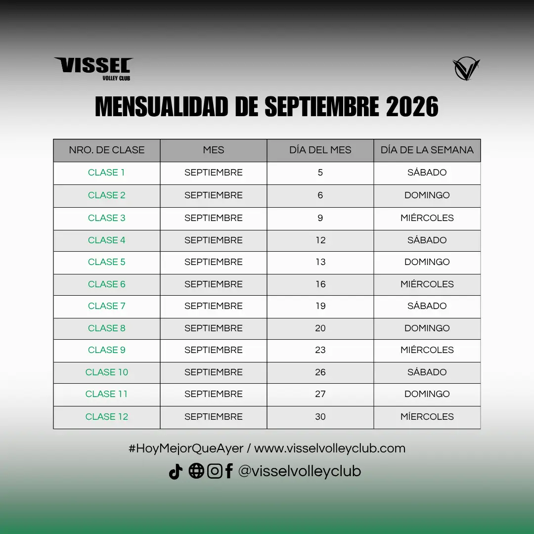 Mensualidad de septiembre